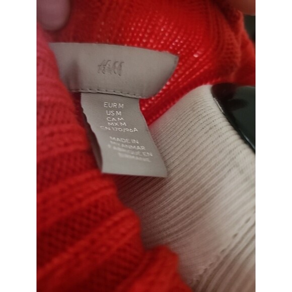 H&M LOGG Turtleneck Sweater  Womens Medium Red Thick Warm J1‎ - Picture 8 of 9